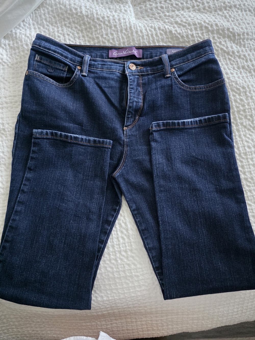 Gloria Vanderbilt Dark Blue Straight-Leg Jeans